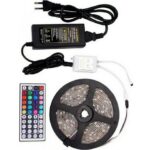 Αδιάβροχη Ταινία LED RGB 5m με Τροφοδοτικό και Τηλεχειριστήριο SMD5050 12V - Image 3