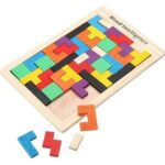 Εκπαιδευτικό Παιχνίδι Tetris Puzzle w23568 από Ξύλο για 3+ Ετών