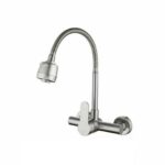 Poly-146 Μπαταρία Κουζίνας Πάγκου με Σπιράλ Ασημί