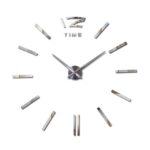Αυτοκόλλητο Ρολόι Τοίχου 3D DIY Mirror - Ασημί Μεγάλο -
