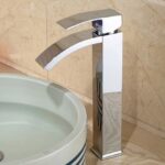 PO015 Αναμεικτική Μπαταρία Νιπτήρα Ψηλή Ασημί - Image 3