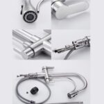 5-X2Z Ψηλή Μπαταρία Κουζίνας Πάγκου με Ντουζ Brushed Nickel - Image 2