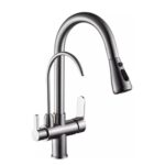 5-X2Z Ψηλή Μπαταρία Κουζίνας Πάγκου με Ντουζ Brushed Nickel