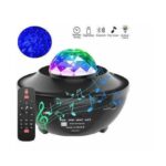 Led Περιστρεφόμενο Παιδικό Φωτιστικό Projector Light με Προβολή Σχεδίων με Εναλλαγές Χρωματισμών Μαύρο BS-00372