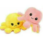 Λούτρινο Reversible Octopus 12εκ Ροζ-Κίτρινο