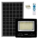 Rixme Στεγανός Ηλιακός Προβολέας IP66 Ισχύος 300W με Τηλεχειριστήριο σε Μαύρο χρώμα RLN-300W