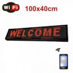 Κυλιόμενη Πινακίδα LED Μονής Όψης WiFi 100x40cm Κόκκινο