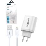 Treqa Φορτιστής με Θύρα USB-A και Καλώδιο Lightning 65W Λευκός (CS-228) - Image 2