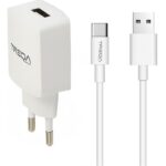 Treqa Φορτιστής με Θύρα USB-A και Καλώδιο USB-C 18W Λευκός (CS-220) - Image 2