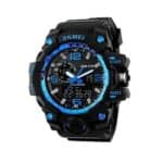 Skmei 1155 Ρολόι Χρονογράφος Μπαταρίας με Καουτσούκ Λουράκι Μαύρο/Μπλε
