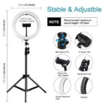 Puluz RGB Ring Light LED Ring Light Dimmable-Adjustable Color Temperature 26cm με Τρίποδο Δαπέδου και Βάση για Κινητό - Image 3