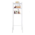 Laundry Rack Stainless Steel Επιδαπέδια Ραφιέρα Μπάνιου Μεταλλική με 3 Ράφια 68x25x160cm White - Image 3