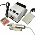 ZS-718 Τροχός Νυχιών Ρεύματος 35000rpm με Πεντάλ σε Λευκό Χρώμα 65W