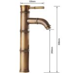 Retro Brass Bamboo Αναμεικτική Μπαταρία Νιπτήρα Ψηλή Μπρονζέ P19-57 - Image 4