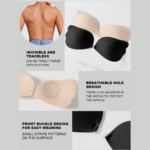 QIANSE RAINBOW Σουτιέν Strapless Push-Up Μαύρο - Image 5