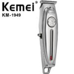 Kemei Επαγγελματική Επαναφορτιζόμενη Κουρευτική Μηχανή Ασημί KM-1949