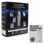 Kemei Επαγγελματική Επαναφορτιζόμενη Κουρευτική Μηχανή Ασημί KM-1996 - Image 6
