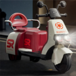 Παιδικό Ηλεκτροκίνητο Τρίκυκλο Scooter - Red/White - Image 3