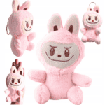 Λούτρινο Μπρελόκ Labubu 12 Cm Ροζ