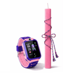 Σετ Πασχαλινής Λαμπάδας 30εκ με Ροζ Παιδικό Smartwatch GPS – Αδιάβροχο με Κλήσεις & Bluetooth
