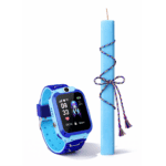 Σετ Πασχαλινής Λαμπάδας 30εκ με Γαλάζιο Παιδικό Smartwatch GPS – Αδιάβροχο με Κλήσεις & Bluetooth