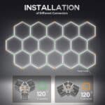 LED Hexagon-15 Επαγγελματικό Φωτιστικό Οροφής με 15 Κυψέλες - Ψυχρό Λευκό - Image 3