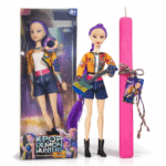 Σετ Πασχαλινής Λαμπάδας Rumi Huntrix V-Pop Idols με Κιθάρα και Ροζ Πλακέ Λαμπάδα 30εκ - Φώτα & Μουσική