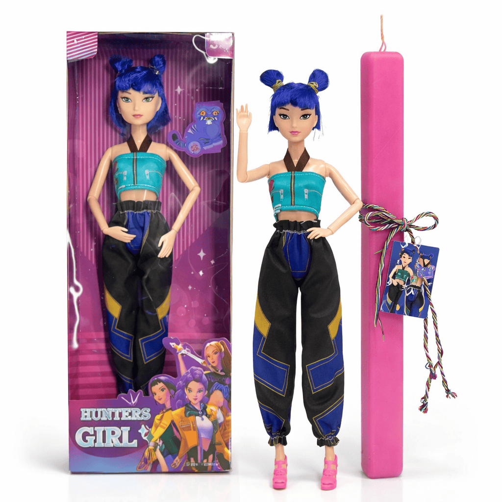 21 Σετ Πασχαλινής Λαμπάδας Zoey Huntrix V-Pop Idols και Ροζ Πλακέ Λαμπάδα 30εκ – Φώτα & Μουσική - Image 1