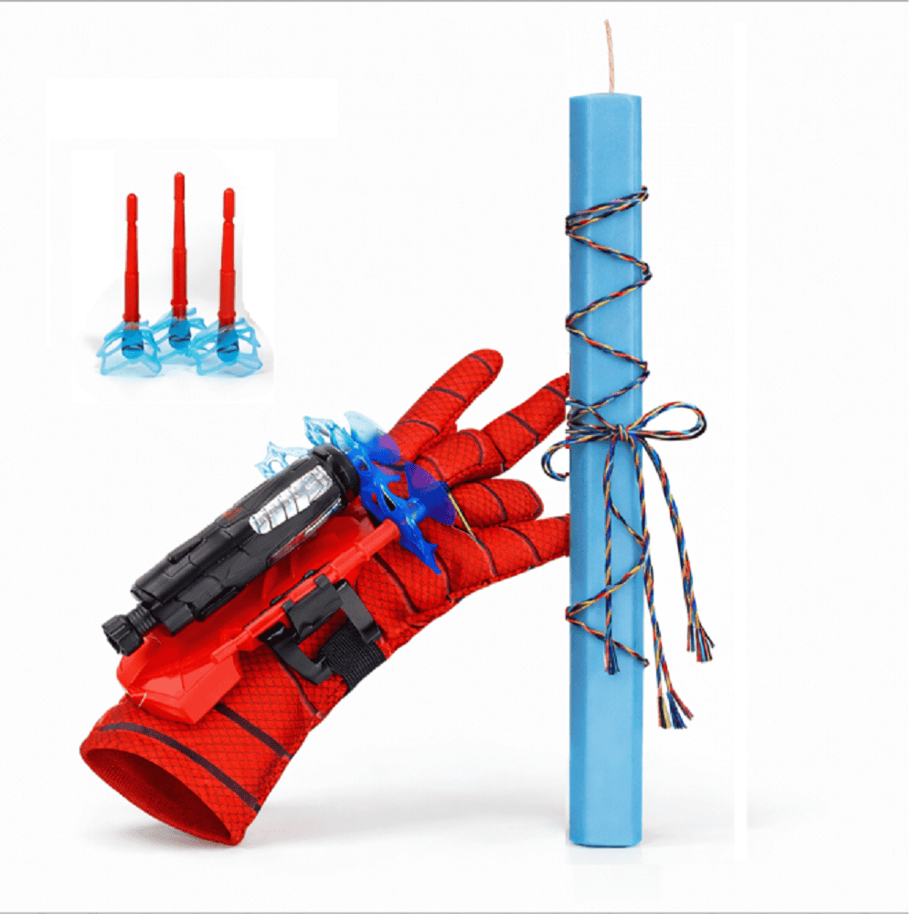 23-1 Σετ Πασχαλινής Λαμπάδας Spiderman 30cm με Γάντι Εκτοξευτή & Βελάκια Βεντούζας - Image 1