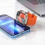 Σετ Πασχαλινής Λαμπάδας με Smartwatch Πορτοκαλί Νέας Γενιάς, Ασύρματα Ακουστικά Bluetooth & 7 Λουράκια – Γαλάζια Λαμπάδα 30cm - Image 2