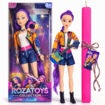 Σετ Πασχαλινής Λαμπάδας Rumi με Κιθάρα και Ροζ Πλακέ Λαμπάδα 30εκ - Φώτα & Μουσική