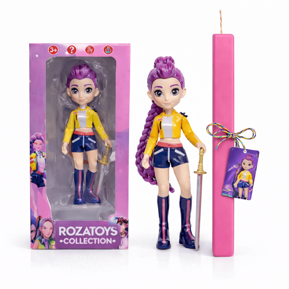 6cf06c19-7085-4c8b-a7a6-9741829d341f Σετ Πασχαλινής Λαμπάδας με Συλλεκτική Κούκλα Rumi 15εκ με Σπαθί & Ροζ Πλακέ Λαμπάδα 30εκ - Image 1