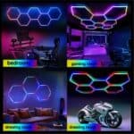 LED Hexagon-5 Επαγγελματικό Φωτιστικό Οροφής με 5 Κυψέλες - RGB - Image 2