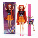 Σετ Πασχαλινής Λαμπάδας Mira και Ροζ Πλακέ Λαμπάδα 30εκ – Φώτα & Μουσική