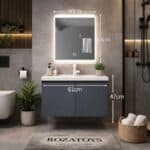 Έπιπλο Μπάνιου NUVIA LUX NVS13 Κρεμαστό 61x47cm με LED Καθρέπτη Anti-Fog & 3 Φωτισμούς