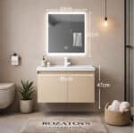 Έπιπλο Μπάνιου NUVIA LUX NVS12 Κρεμαστό 81x47cm με LED Καθρέπτη Anti-Fog & 3 Φωτισμούς