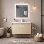 Έπιπλο Μπάνιου NUVIA LUX NVS12 Κρεμαστό 81x47cm με LED Καθρέπτη Anti-Fog & 3 Φωτισμούς