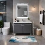 NUVIA LUX NVS10 Έπιπλο Μπάνιου 80x82cm με LED Καθρέπτη Anti-Fog & 3 Φωτισμούς – Σετ με Νιπτήρα & Αποθήκευση