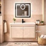 LUMINA Elite LES14 Έπιπλο Μπάνιου Κρεμαστό 81x47cm με LED Καθρέπτη Anti-Fog & 3 Φωτισμούς – Luxury Σετ