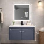 NUVIA LUX NVS15 Έπιπλο Μπάνιου Κρεμαστό 61x47cm με LED Καθρέπτη Anti-Fog & Νιπτήρα