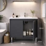 NUVIA LUX NVS11 Έπιπλο Μπάνιου 60x82cm με LED Καθρέπτη Anti-Fog & 3 Φωτισμούς – Σετ με Νιπτήρα & Αποθήκευση - Image 3