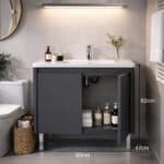 NUVIA LUX NVS10 Έπιπλο Μπάνιου 80x82cm με LED Καθρέπτη Anti-Fog & 3 Φωτισμούς – Σετ με Νιπτήρα & Αποθήκευση - Image 3