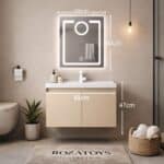 LUMINA Elite LES13 Έπιπλο Μπάνιου Κρεμαστό 61x47cm με LED Καθρέπτη Anti-Fog & Νιπτήρα – Premium Σετ