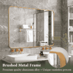 Aurelia Gold 75x50cm – Luxury Χρυσός Καθρέπτης Μπάνιου με Premium Brushed Μεταλλικό Πλαίσιο - Image 4