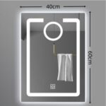 Smart LED Περιμετρικός Καθρέπτης Μπάνιου Αφής 60x40cm με Anti-Fog & 3 Χρώματα Φωτισμού - Image 2
